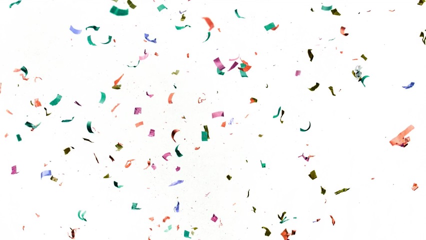Video of confetti spraying from below and flying through the air